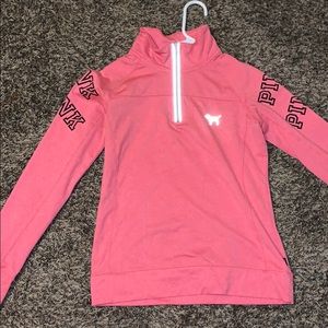 Hot pink brand pink reflective quarter zip